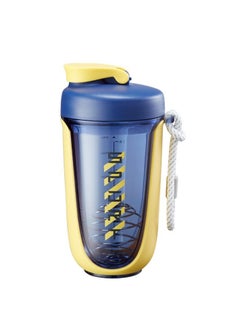 Shaker Bottle For Protein Shake Compact Size Gym Bottles Bpa Free Leakproof, 590 Ml Blue Yellow - Plastic
