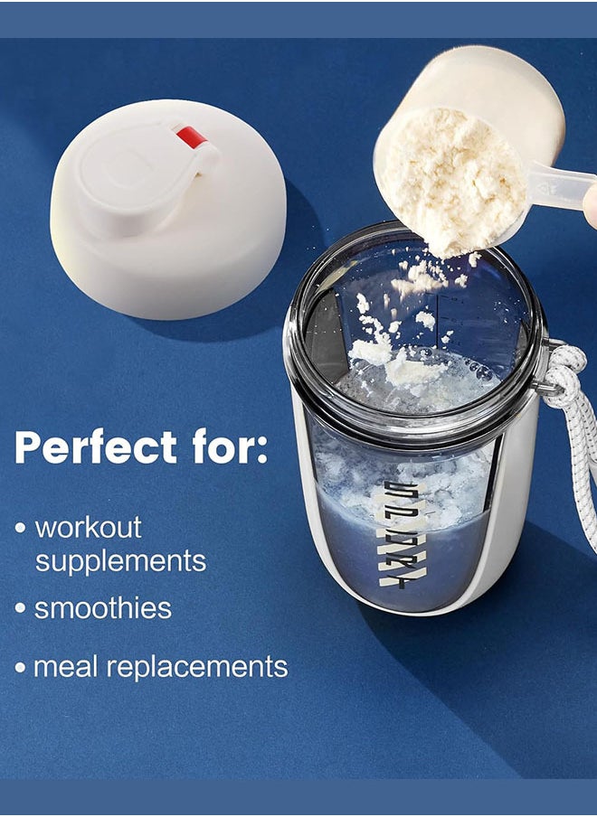 Arabest - Shaker Bottle For Protein Shake Compact Size Gym Bottles Bpa Free Leakproof, 590 Ml Blue Yellow - Plastic - Image 1