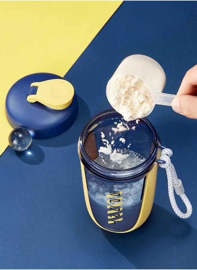 Arabest - Shaker Bottle For Protein Shake Compact Size Gym Bottles Bpa Free Leakproof, 590 Ml Blue Yellow - Plastic - Image 1