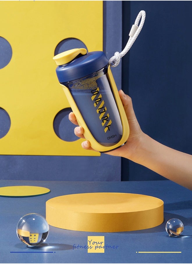 Arabest - Shaker Bottle For Protein Shake Compact Size Gym Bottles Bpa Free Leakproof, 590 Ml Blue Yellow - Plastic - Image 1