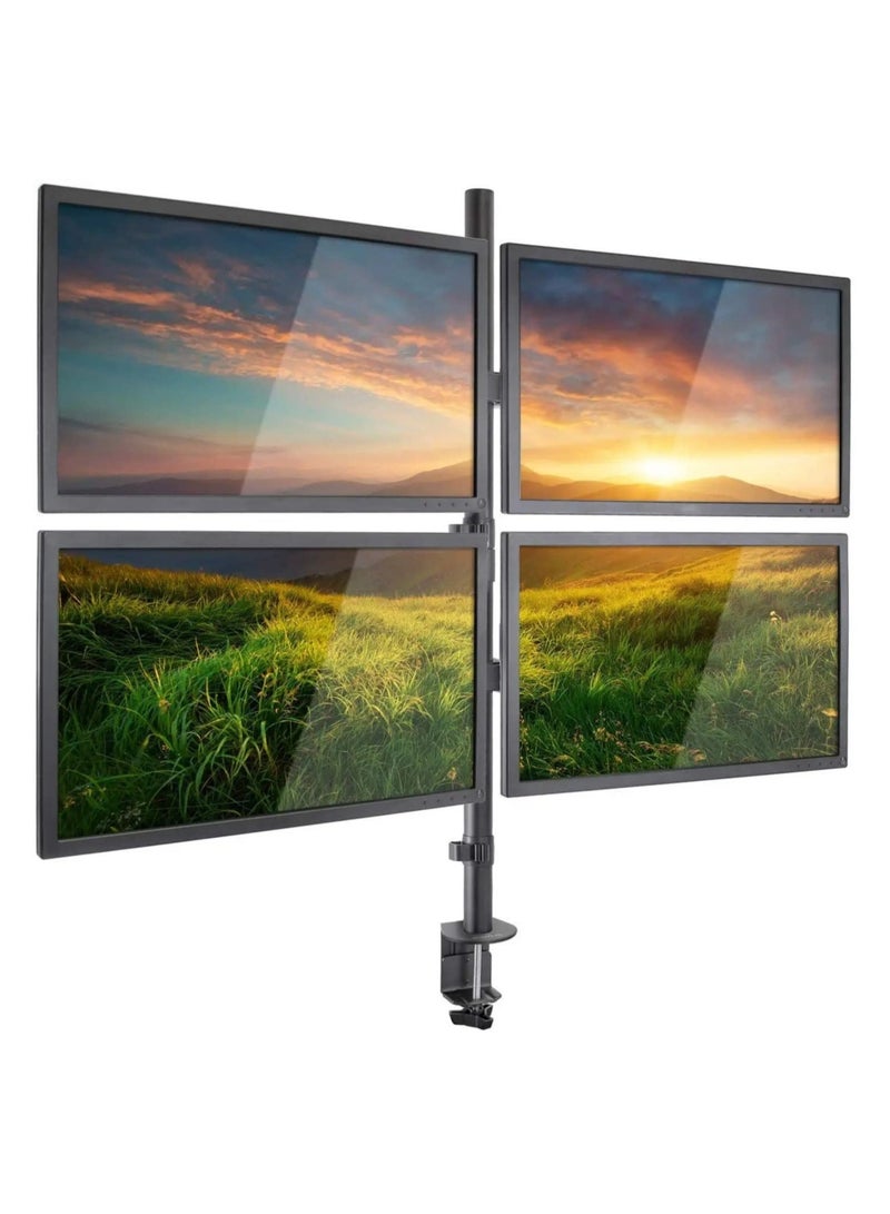 حامل مكتب لشاشات LCD LED رباعية قابل للتعديل لتحمل 4 شاشات 14"-26" | قابل للتعديل في الارتفاع | للألعاب | التداول | تحرير الفيديو | المراقبة - Image 2