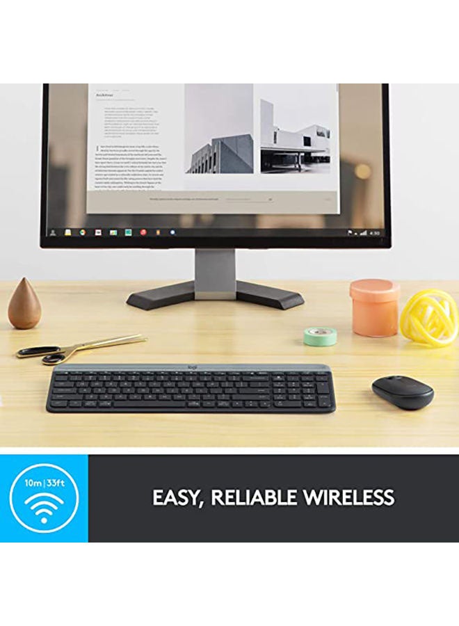 Logitech Mk470 Slim Wireless Keyboard & Mouse Combo For Windows, 2.4Ghz Unifying Usb-Receiver, Low Profile, Whisper-Quiet, Long Battery Life, Optical Mouse, Pc/Laptop, US English Layout Black/Grey - Image 5