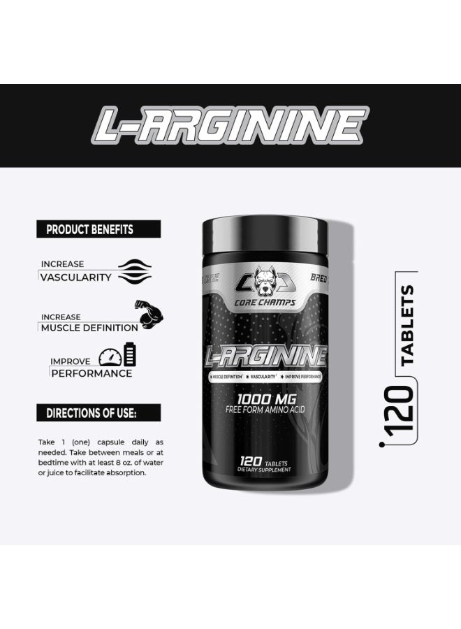 Core Champs L Arginine 1000mg Tablets 120'S