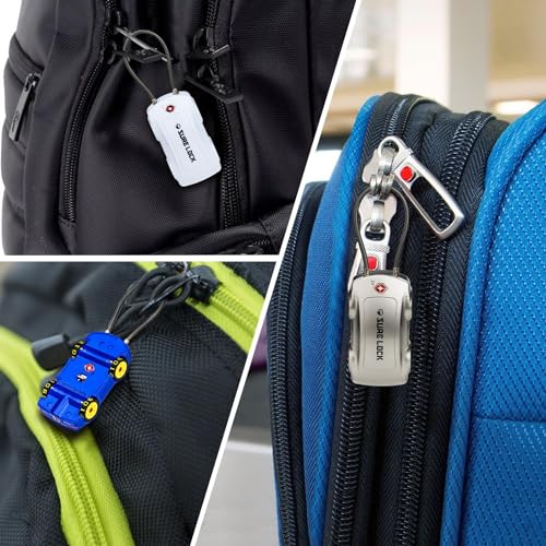 SURE LOCK TSA Approved Luggage Locks, 4 Digit Combination Travel Luggage Locks Resettable Code Lock with Zinc Alloy Body for Suitcase, Toolbox, Backpack, Bag, Gym Locker Car Shape Design 1 Pack Grey - Image 2