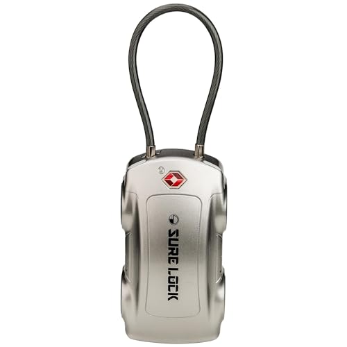 SURE LOCK TSA Approved Luggage Locks, 4 Digit Combination Travel Luggage Locks Resettable Code Lock with Zinc Alloy Body for Suitcase, Toolbox, Backpack, Bag, Gym Locker Car Shape Design 1 Pack Grey - Image 1