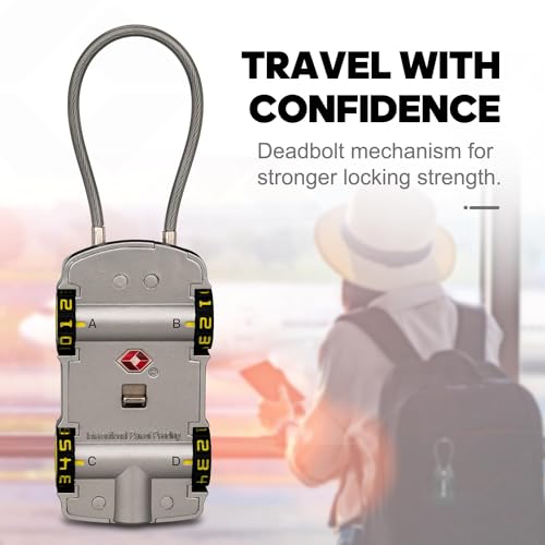 SURE LOCK TSA Approved Luggage Locks, 4 Digit Combination Travel Luggage Locks Resettable Code Lock with Zinc Alloy Body for Suitcase, Toolbox, Backpack, Bag, Gym Locker Car Shape Design 1 Pack Grey - Image 5