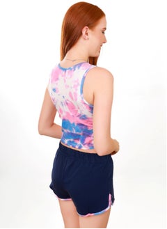 Selina Wear Selina Wear Women's Pajama Set - Smiley Cropped Top & Drawstring Shorts - Cute Tank Top and Shorts Sleepwear  - Image 5