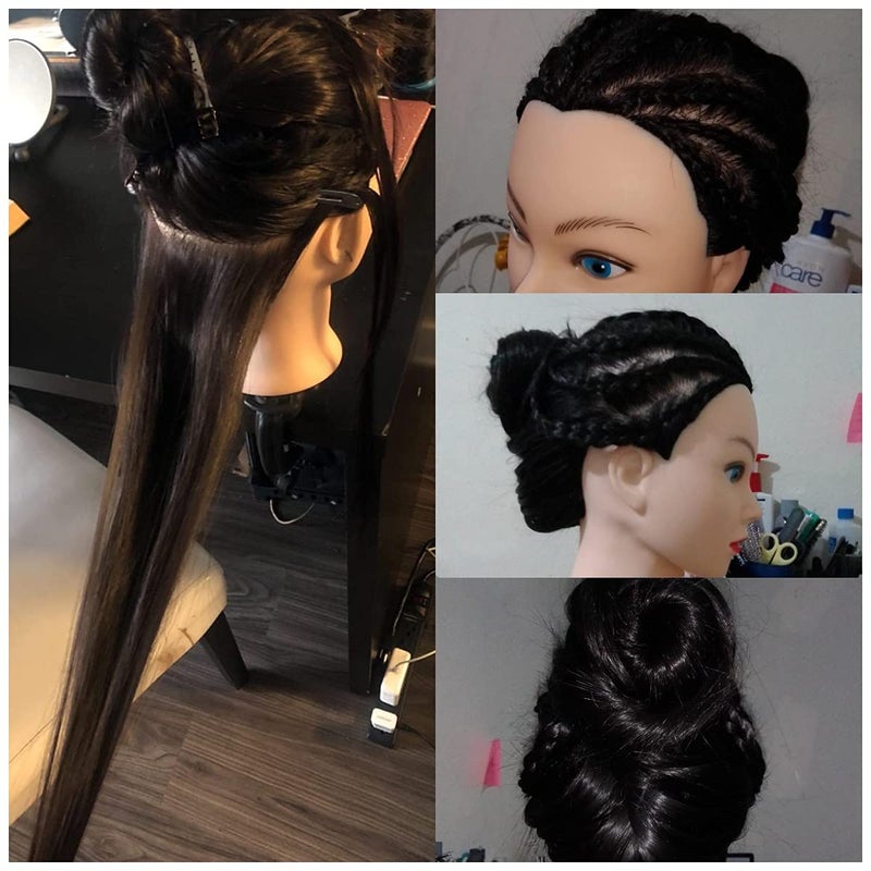 headdoll رأس مانكن لتصفيف الشعر ورأس تدريب مجاني مع حامل طاولة - Image 3