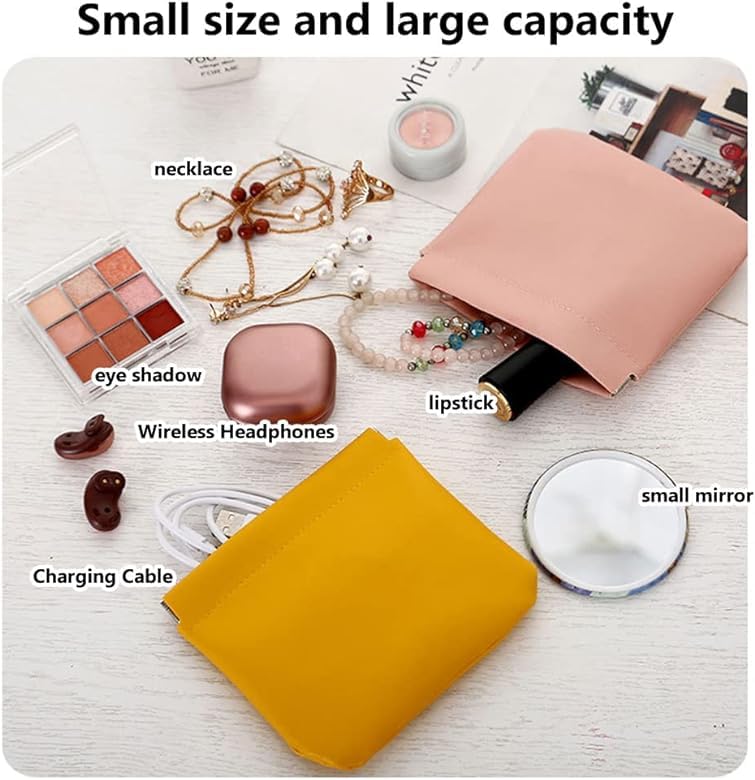 Aspeona 4Pcs Mini Makeup Bag Mini Pouch Small Leather Pouch Pocket Cosmetic Bag Small Cosmetic Pouch Waterproof Portable Mini Storage Bag for Purse Small Makeup Bag for Travel - Image 5