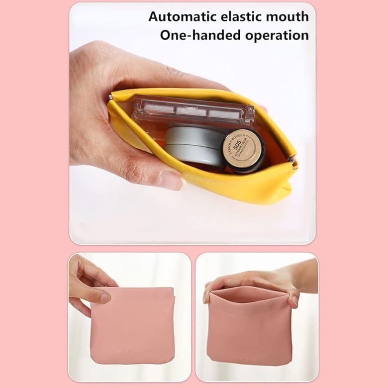 Aspeona 4Pcs Mini Makeup Bag Mini Pouch Small Leather Pouch Pocket Cosmetic Bag Small Cosmetic Pouch Waterproof Portable Mini Storage Bag for Purse Small Makeup Bag for Travel - Image 4