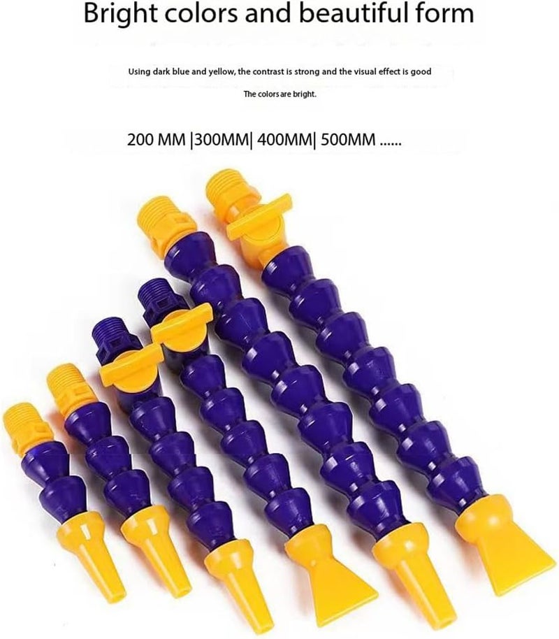 Flexible coolant pipe, 10pcs universal spray plastic water and oil 1/4, 3/8, 1/2 threaded hose flat/round nozzle Flat head nozzle 1/2 800mm - Image 3