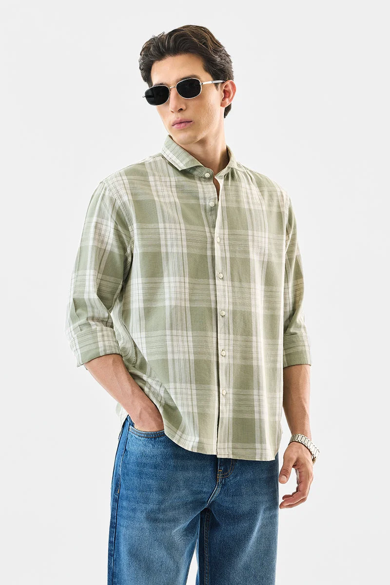 SNITCH Regular Fit Linen Blend Checks Shirt