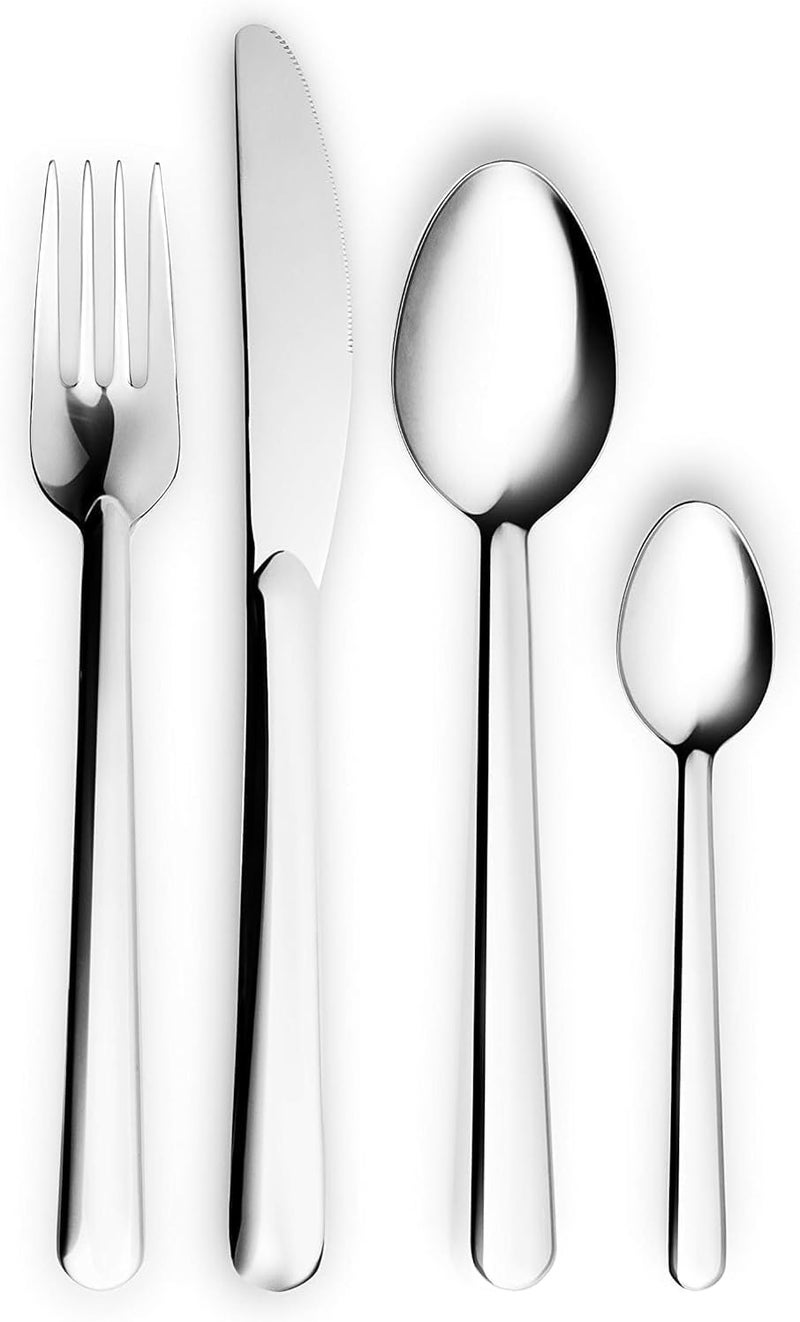 Eva Solo Nova Cutlery Set 48 Pieces - Premium Flatware in Polished Stainless Steel - Durable, Modern Scandinavian Design, Dishwasher Safe Silverware for 12 Persons (Cutlery 16pcs) - Image 1
