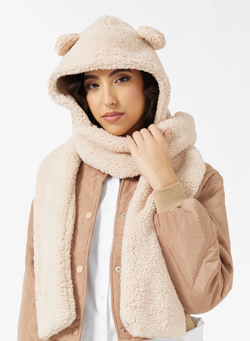 جينجر طقم قبعة ووشاح من الفرو الصناعي - Image 1