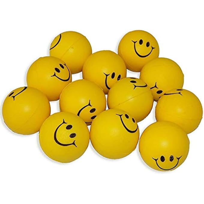 Magrido Stress Reliever Smile Ball/Cute Face Soft Squeeze Sponge Ball for Kids/Smiley Soft Ball for Baby, Girls, Kids, Adults / Hand Exercise Smiley Ball - Yellow (Pack of 3) - Image 5