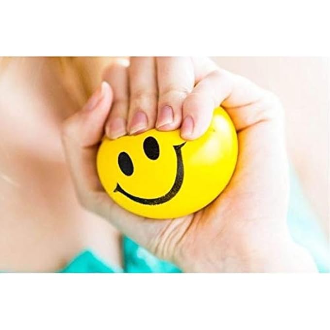 Magrido Stress Reliever Smile Ball/Cute Face Soft Squeeze Sponge Ball for Kids/Smiley Soft Ball for Baby, Girls, Kids, Adults / Hand Exercise Smiley Ball - Yellow (Pack of 3) - Image 3