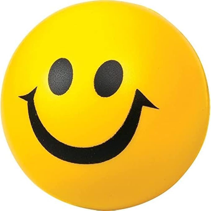 Magrido Stress Reliever Smile Ball/Cute Face Soft Squeeze Sponge Ball for Kids/Smiley Soft Ball for Baby, Girls, Kids, Adults / Hand Exercise Smiley Ball - Yellow (Pack of 3) - Image 2