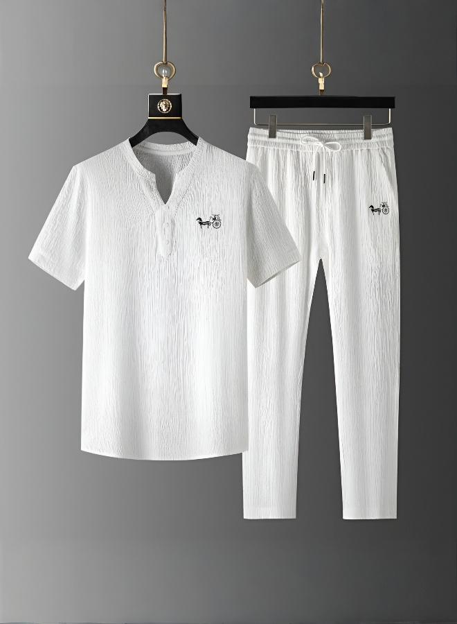 Loose Embroidered Shirt and Pants Set - Image 5