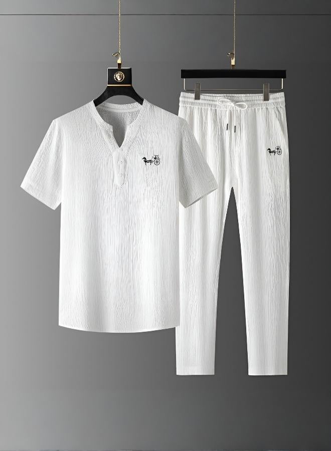 Loose Embroidered Shirt and Pants Set - Image 1