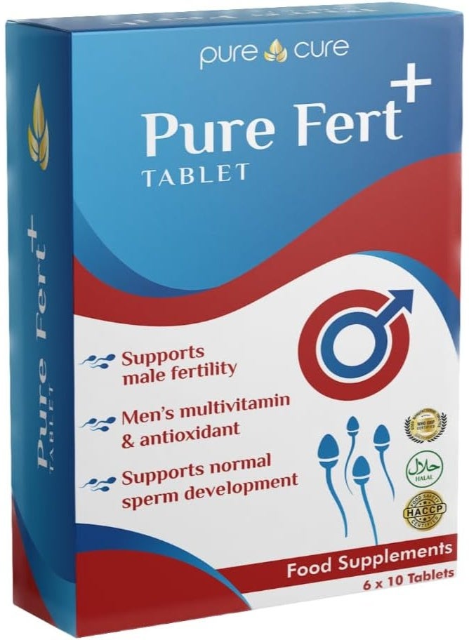 PURE CURE Pure Fert+, Male Fertility Support Supplement, 60 Tablets, Multivitamin & Antioxidant for Men's Reproductive Health - Image 2