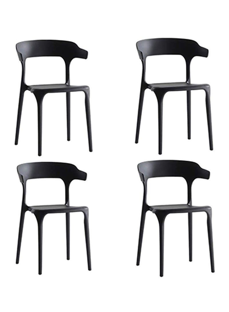 Mahmayi Modern Cuisine Stackable Plastic chairs for hotels, negotiations, and cafes that are suitable for use in living rooms and bedrooms - Black - Image 1