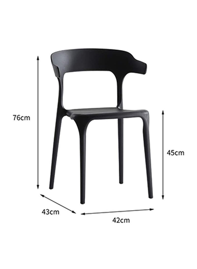 Mahmayi Modern Cuisine Stackable Plastic chairs for hotels, negotiations, and cafes that are suitable for use in living rooms and bedrooms - Black - Image 5