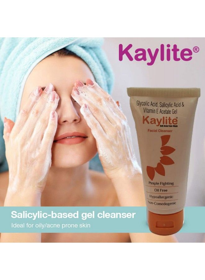Kaylite Facial Cleanser Anti Acne Face Wash Salicylic Acid And Vitamin Eacetate Gel Oil Free(Pack Of 2) 120 Ml - Image 5