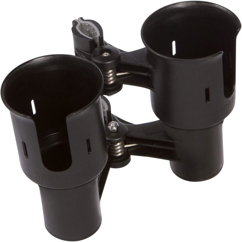 ROBOCUP, (Black), Patented Boat Cup Holder, Clamp on Portable Storage Caddy Securely Holds 2 Drinks, Fishing Poles, Tools, Marine Gear | Perfect for Boating, Beach Umbrellas, Golf Carts - Image 3