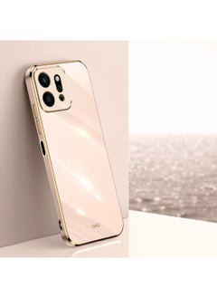 For Honor Play9T 5G XINLI Straight 6D Plating Gold Edge TPU Phone Case(Pink)