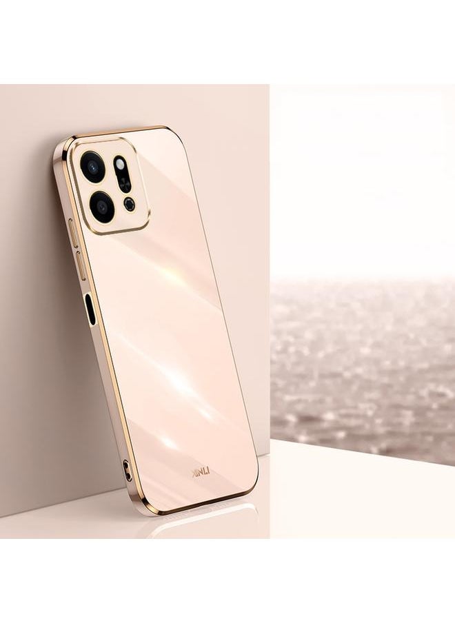 Zaboon - For Honor Play9T 5G XINLI Straight 6D Plating Gold Edge TPU Phone Case(Pink) - Image 1