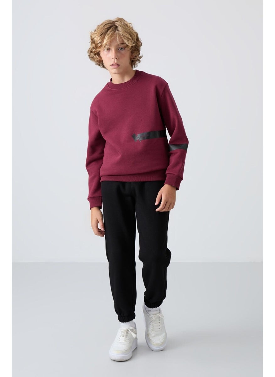 Tommy Life Judas tree cotton thick fluffy soft textured standard fit printed boy sweatshirt - 11238  - Image 2