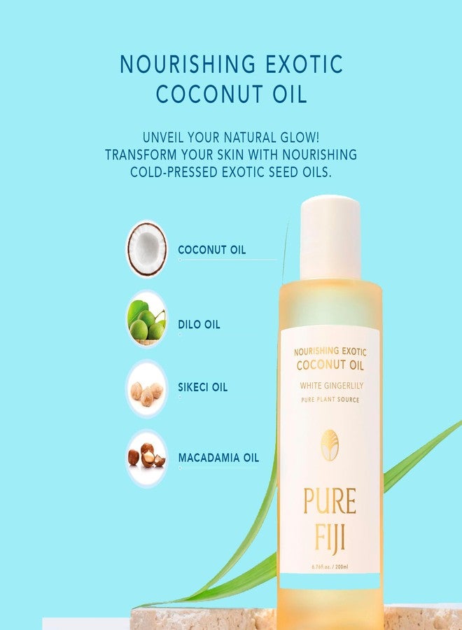 PURE FIJI Nourishing Exotic Coconut Body Oil, White Gingerlily (7.7 fl oz/230ml) - Image 4