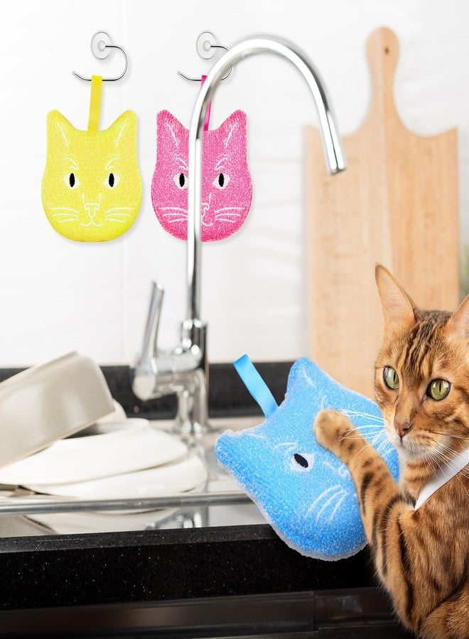LemonRoad 6 Pcs Reusable Scrub Sponge Kitchen Sponge Fun Dish Scrubbers Color Cute Reusable Non Scratch Dish for Washing Dishes Kitchen Bathroom Good for Gift - Image 4