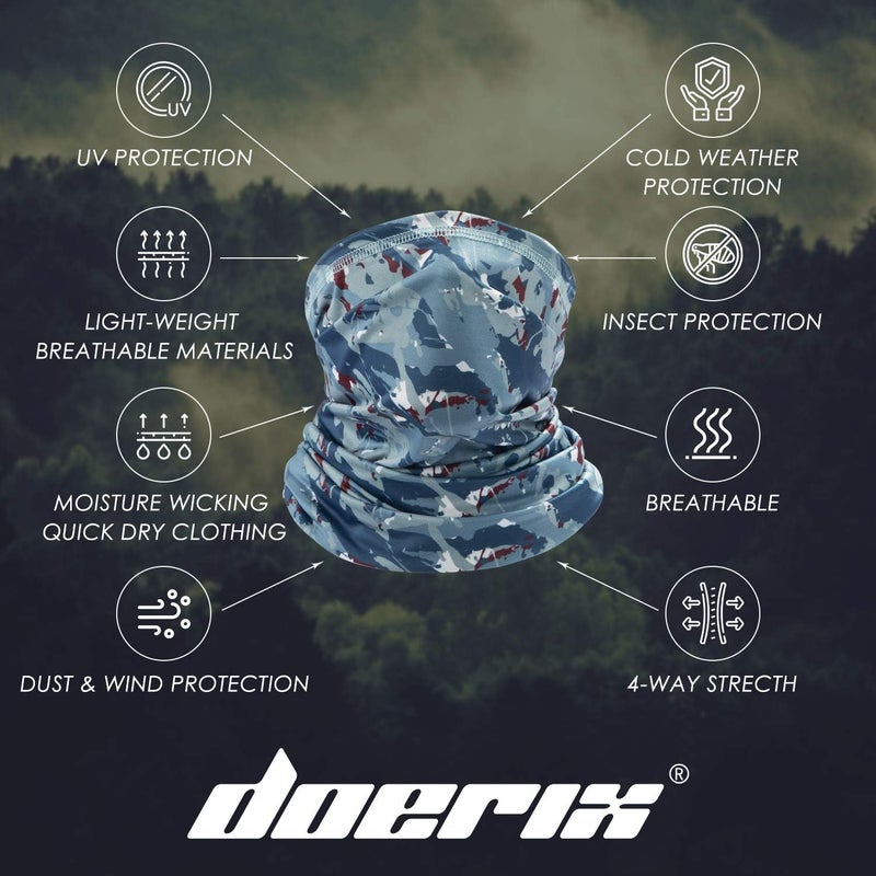 Doerix Neck Gaiter Face Mask Reusable, Cloth Face Masks Bandana Balaclava Cover Scarf Shield - Image 5