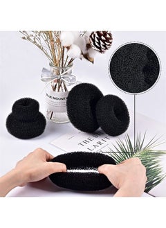 TsMADDTs Donut Bun Maker, TsMADDTs Hair Ring Style Bun Maker Set with 7pcs Hair Bun Makers 5pcs Hair Elastic Bands 20pcs Hair Pins Black  - Image 3