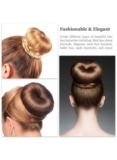 TsMADDTs Donut Bun Maker, TsMADDTs Hair Ring Style Bun Maker Set with 7pcs Hair Bun Makers 5pcs Hair Elastic Bands 20pcs Hair Pins Black  - Image 5