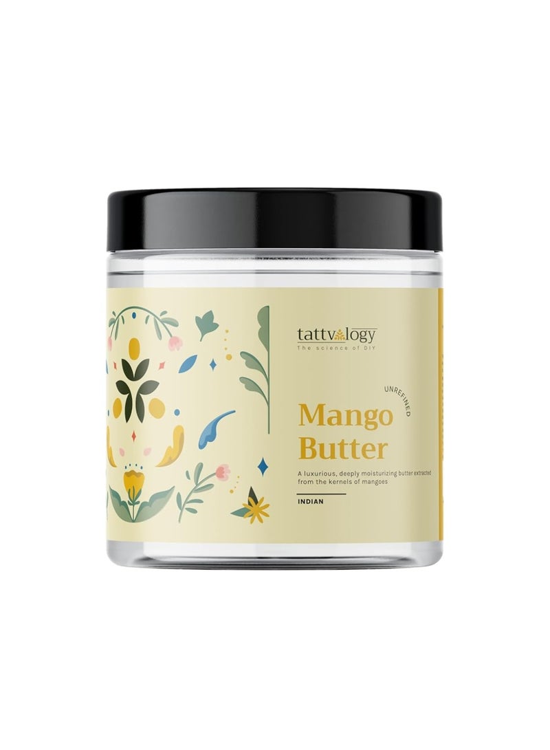 Tattvalogy Mango Butter | 100% Raw, Unprocessed and Unrefined Body Butter | Lotion For Dry Skin | Lip Balm | Lip Cream | For Moisturization & Nourishment of Body and Skin | In Plastic Jar - 50 gm - Image 1