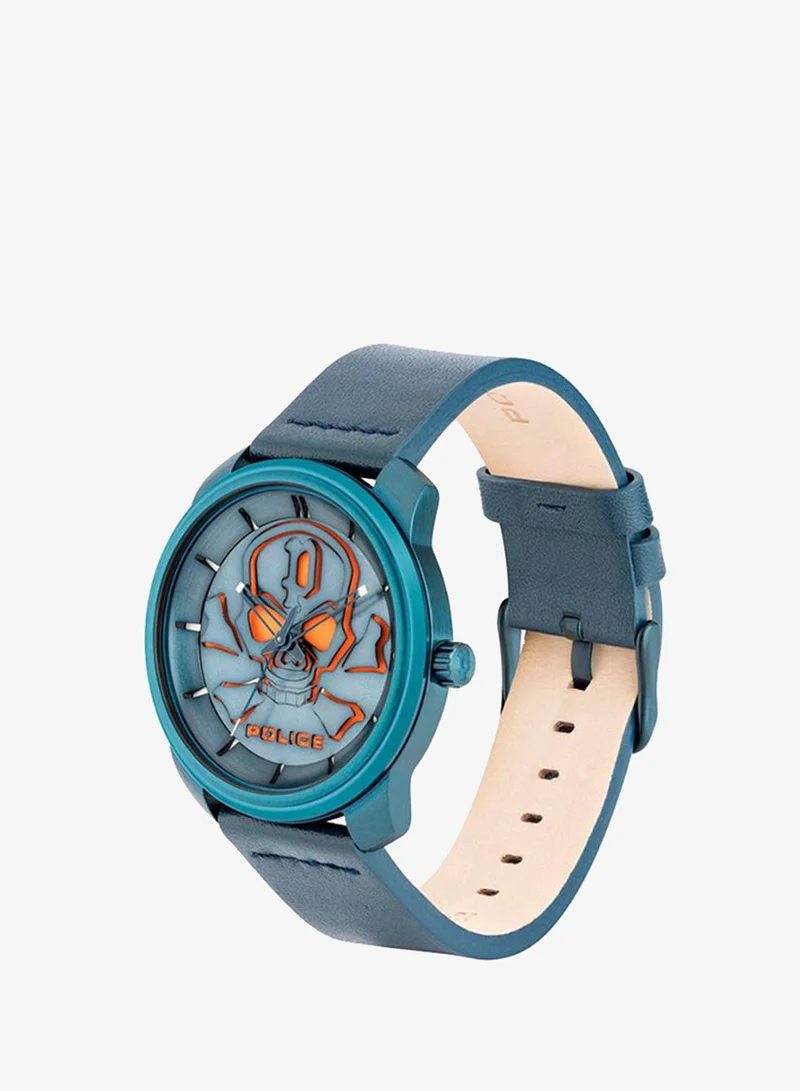 Police  Men's Bleder Round Shape Leather Band Analog Wrist Watch 42 mm - Grey for Men | Best Price UAE