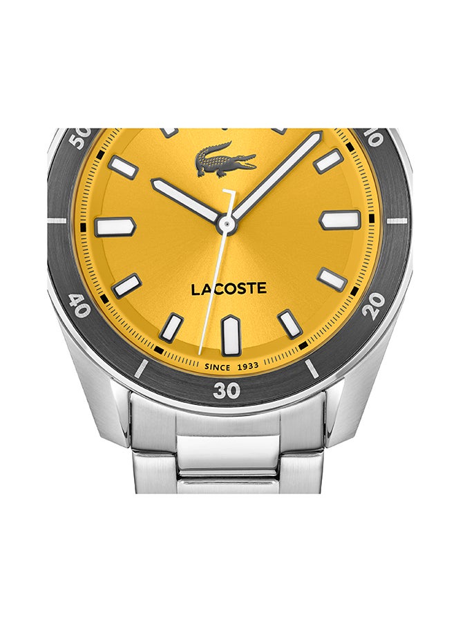 LACOSTE ROUND ANALOG MEN'S YELLOW CASE WATCH - 2011426 - Image 4