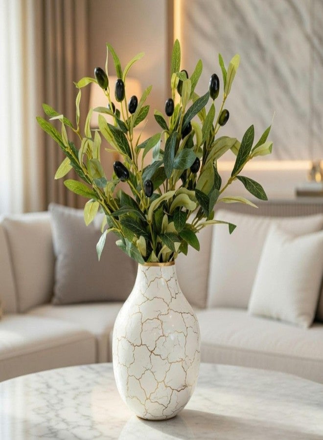 Behoma Metal Flower Vase for Home Decor Bedroom Living Room Office Wedding | Table Decorative Item for Festivals Birthday Off White Bud Shape Small (Flower Not Included) - Image 2