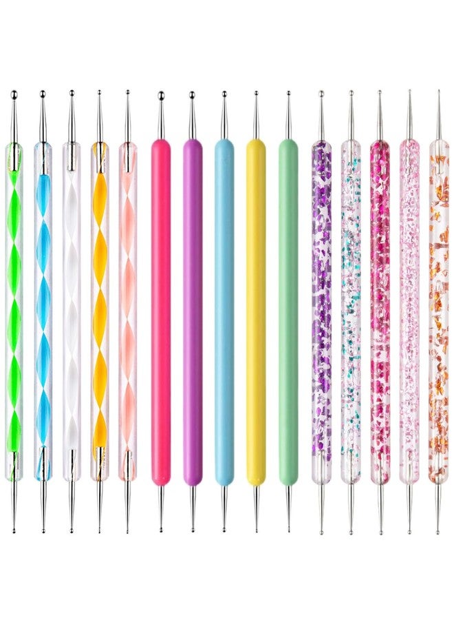NFRBTD 15 PCS Nail Dotting Tools Nail Art Tools, Gel Polish Acrylic Nail Tools Kit - Image 1