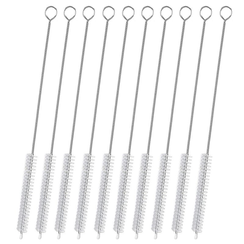 CIDYAUST Straw Cleaner Brush for Stanley Extra Long 12 inch Extra Wide 12mm diam Straw Brushes for 403020 oz Stanley Mug Straw Cleaning Brush for Tubes Water Cup Extra Long Straw Brush Set 10 Pack