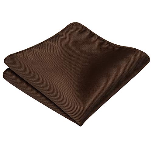GUSLESON Brand Men's Wedding Solid Tie Sets Dark Brown Ties for Men Formal Necktie With Cufflinks and Pocket Square (0789-22) - Image 4