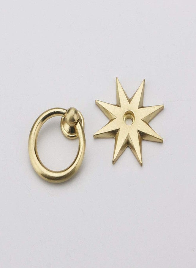 Hdtyyln 4 Pcs Creative Zinc Alloy Octagonal Star Retro Door Handle Copper Brushed Knob Shoe Closet Drawer Pull Hardware Pull with Screws for Home Office Kitchen Bathroom Cabinet Dresser Cupboard(A) - Image 5