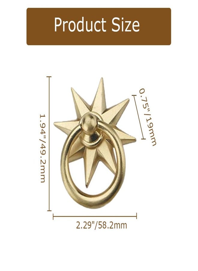 Hdtyyln 4 Pcs Creative Zinc Alloy Octagonal Star Retro Door Handle Copper Brushed Knob Shoe Closet Drawer Pull Hardware Pull with Screws for Home Office Kitchen Bathroom Cabinet Dresser Cupboard(A) - Image 4