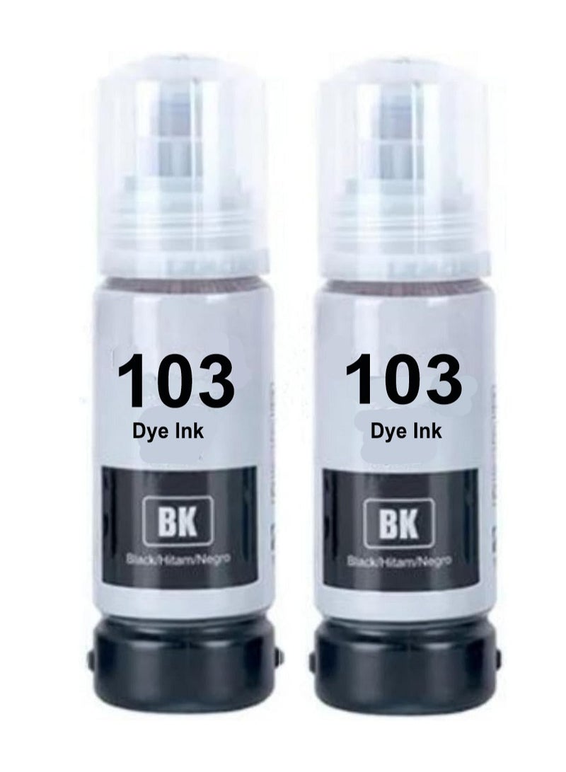 103 Ink Packs 103 Ink Sets Mono Ink 103 Black Ink for L1110 L3110 L3111 L3111 L3111 L3111 L3111 L3151 L3156 L3160 Up to 8000 pages (2 pack)  - Image 1