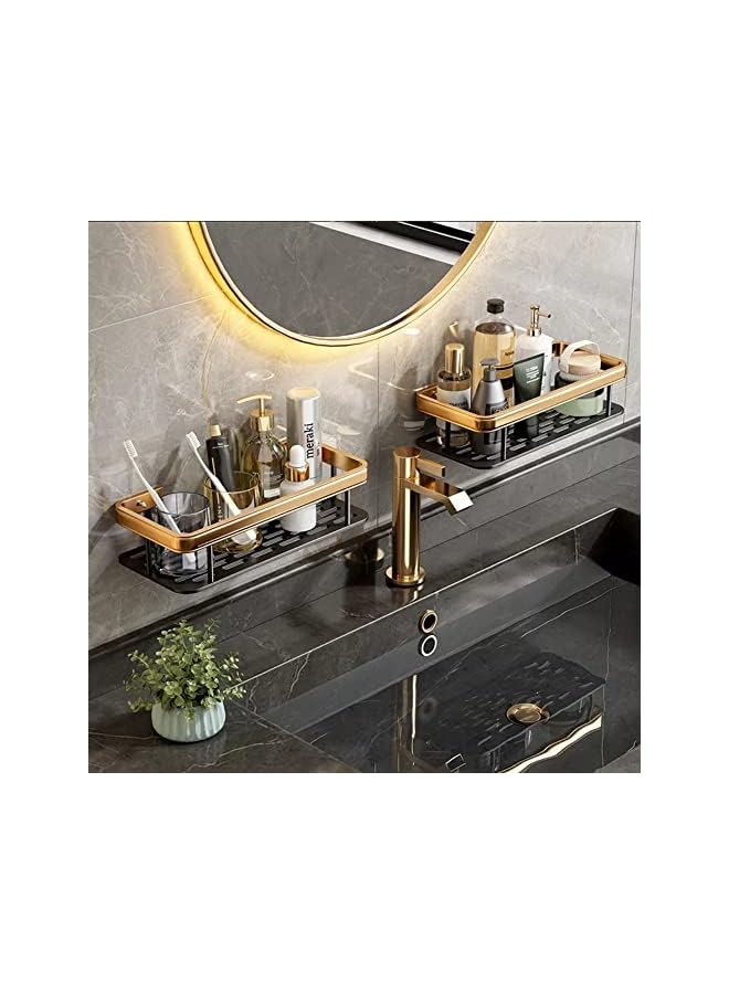 راكسوم رف الحمام كادي، منظم حامل الشامبو لتخزين الحمام بدون ثقب لاصق على الحائط من U-HOOME، رف دش الحمام 2PACK - Image 5