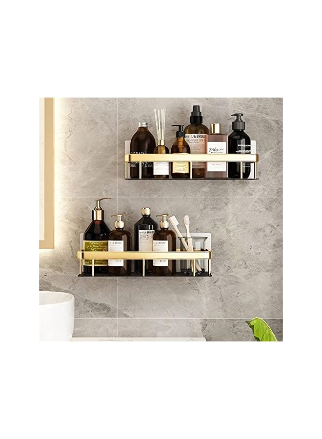 راكسوم رف الحمام كادي، منظم حامل الشامبو لتخزين الحمام بدون ثقب لاصق على الحائط من U-HOOME، رف دش الحمام 2PACK - Image 2