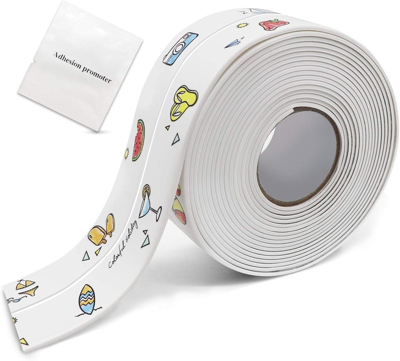 Flexible Self-Adhesive Sealing Tape – Waterproof PVC Caulk Strip – Multi-Purpose Kitchen & Bathroom Gap Filler – Decorative Cartoon Design - Image 1
