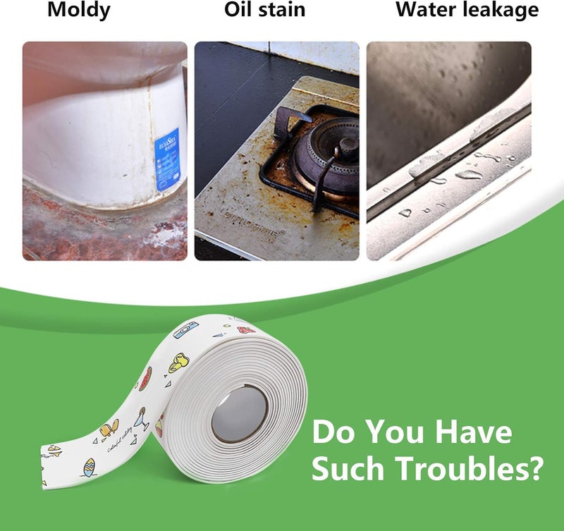 Flexible Self-Adhesive Sealing Tape – Waterproof PVC Caulk Strip – Multi-Purpose Kitchen & Bathroom Gap Filler – Decorative Cartoon Design - Image 4